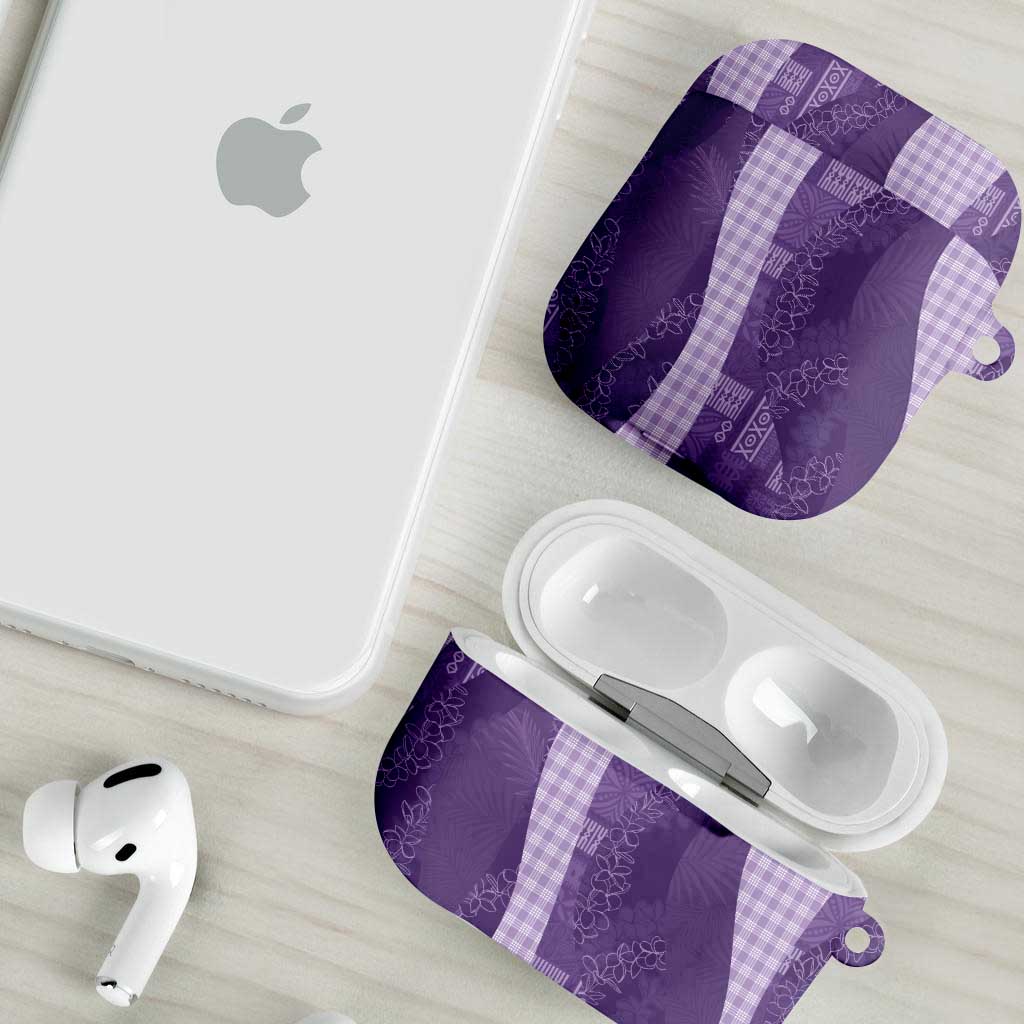 Polynesian Tribal Pattern Patchwork Picturesque AirPods Case Deep Violet LT7 - Polynesian Pride