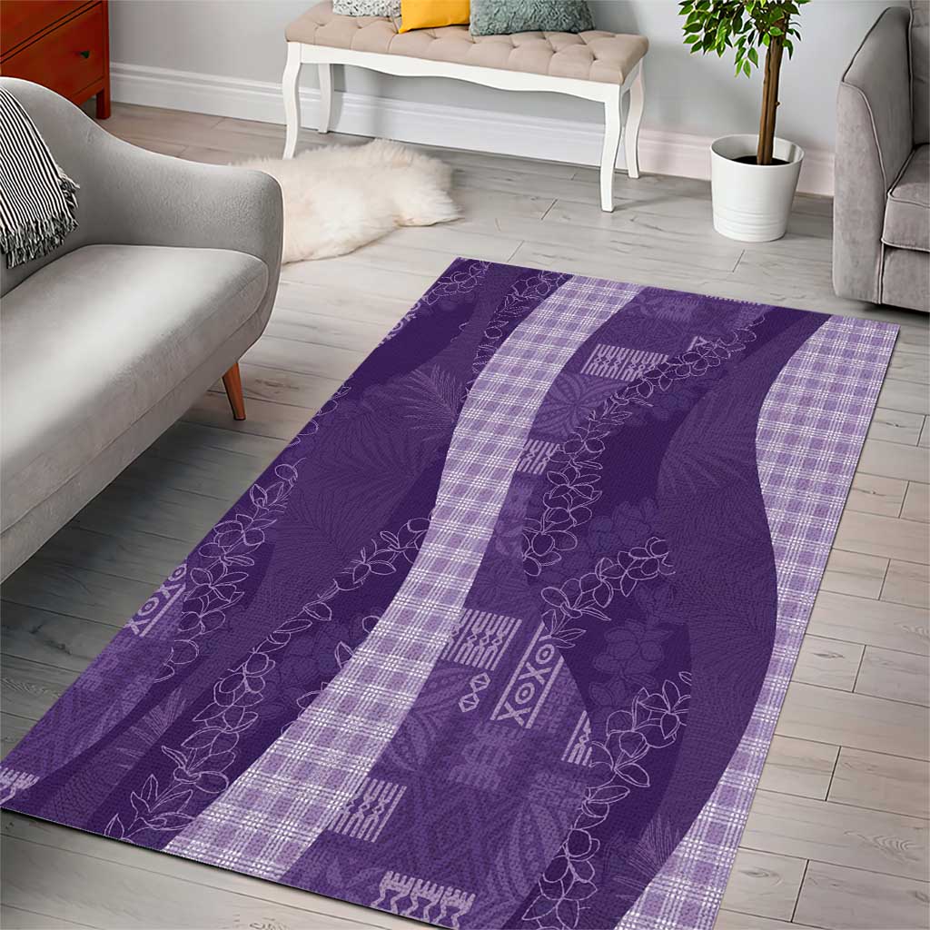 Polynesian Tribal Pattern Patchwork Picturesque Area Rug Deep Violet LT7 - Polynesian Pride