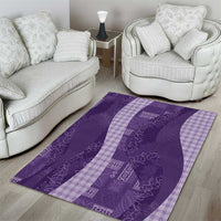 Polynesian Tribal Pattern Patchwork Picturesque Area Rug Deep Violet LT7 - Polynesian Pride