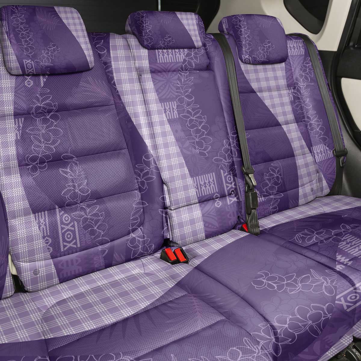 Polynesian Tribal Pattern Patchwork Picturesque Back Car Seat Cover Deep Violet LT7 - Polynesian Pride