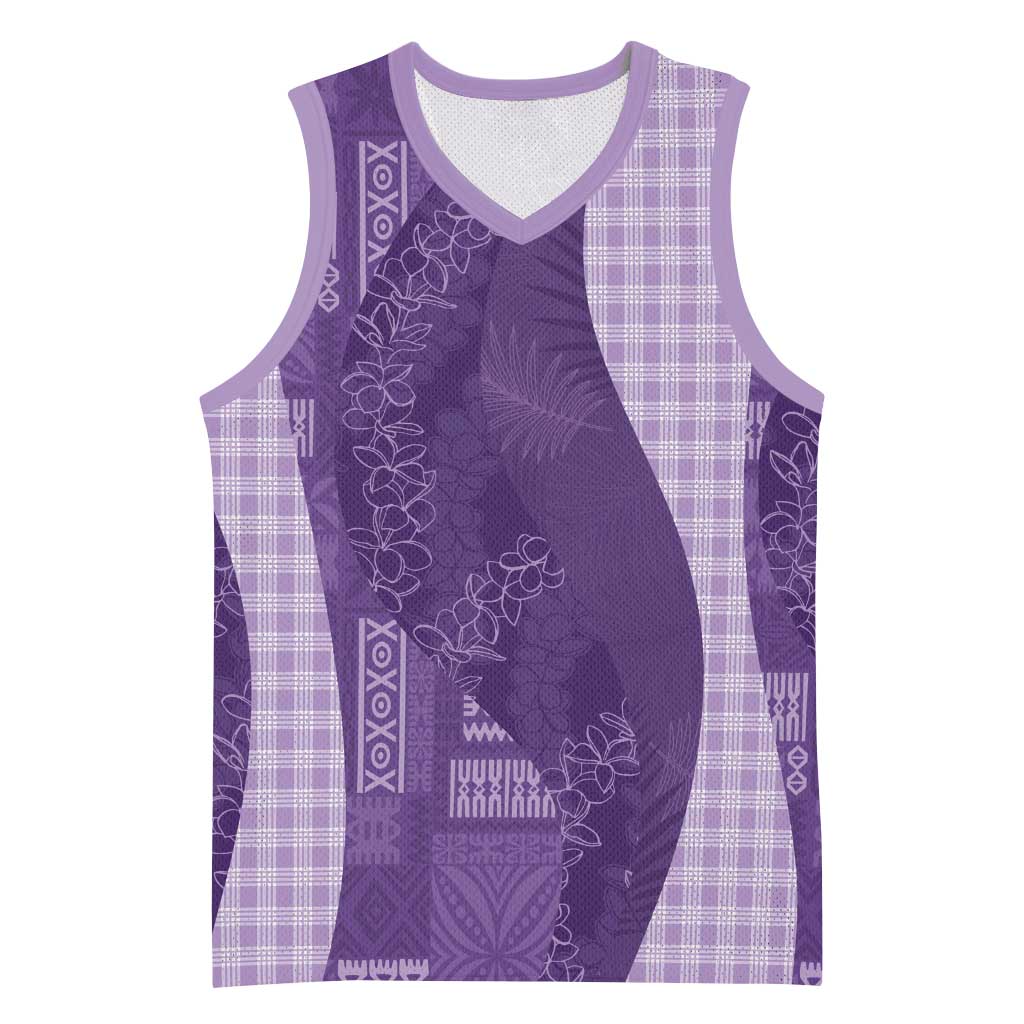 Polynesian Tribal Pattern Patchwork Picturesque Basketball Jersey Deep Violet LT7 Unisex Violet - Polynesian Pride
