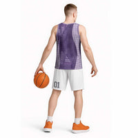 Polynesian Tribal Pattern Patchwork Picturesque Basketball Jersey Deep Violet LT7 - Polynesian Pride