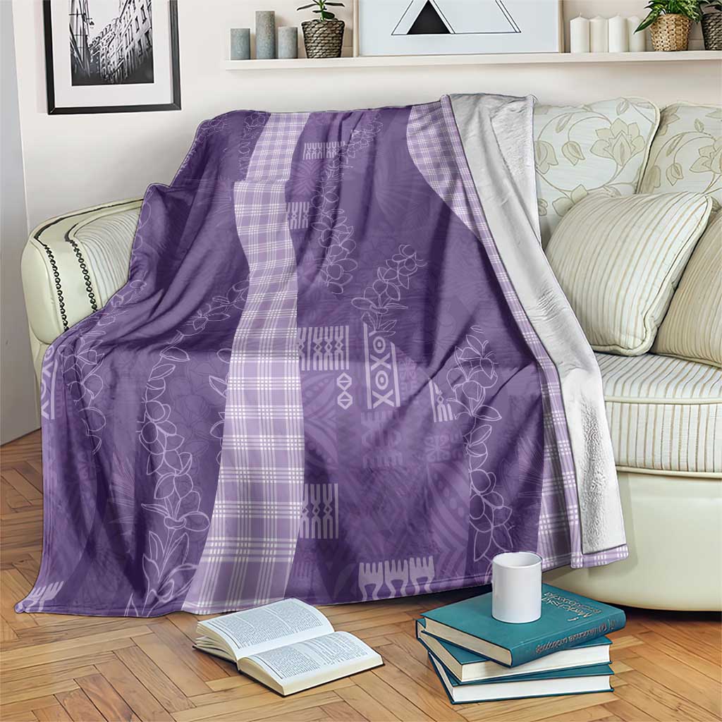 Polynesian Tribal Pattern Patchwork Picturesque Blanket Deep Violet LT7 Violet - Polynesian Pride
