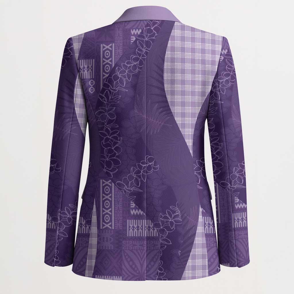 Polynesian Tribal Pattern Patchwork Picturesque Blazer Deep Violet LT7 - Polynesian Pride