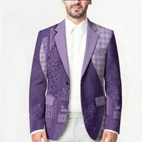 Polynesian Tribal Pattern Patchwork Picturesque Blazer Deep Violet LT7 - Polynesian Pride