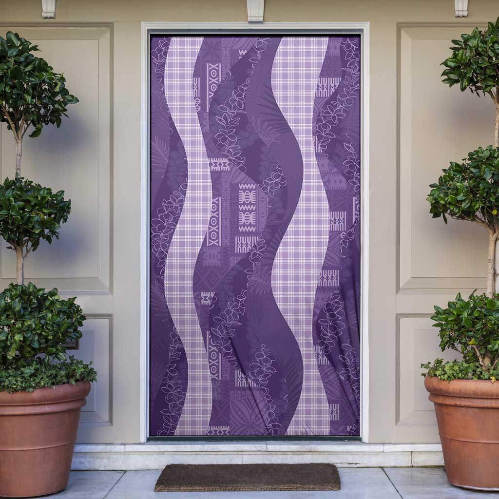 Polynesian Tribal Pattern Patchwork Picturesque Door Cover Deep Violet LT7 Violet - Polynesian Pride