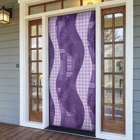 Polynesian Tribal Pattern Patchwork Picturesque Door Cover Deep Violet LT7 - Polynesian Pride