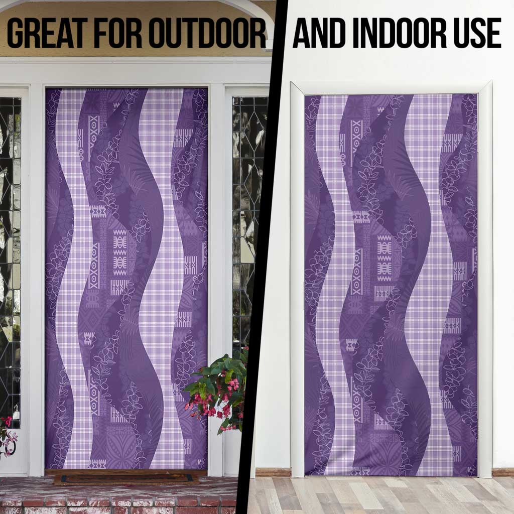 Polynesian Tribal Pattern Patchwork Picturesque Door Cover Deep Violet LT7 - Polynesian Pride