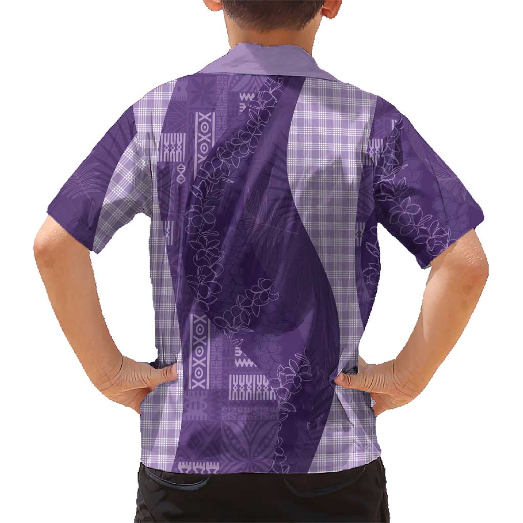 Polynesian Tribal Pattern Patchwork Picturesque Family Matching Tank Maxi Dress and Hawaiian Shirt Deep Violet LT7 - Polynesian Pride