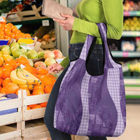 Polynesian Tribal Pattern Patchwork Picturesque Grocery Bag Deep Violet LT7 - Polynesian Pride