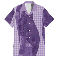 Polynesian Tribal Pattern Patchwork Picturesque Hawaiian Shirt Deep Violet LT7 Violet - Polynesian Pride