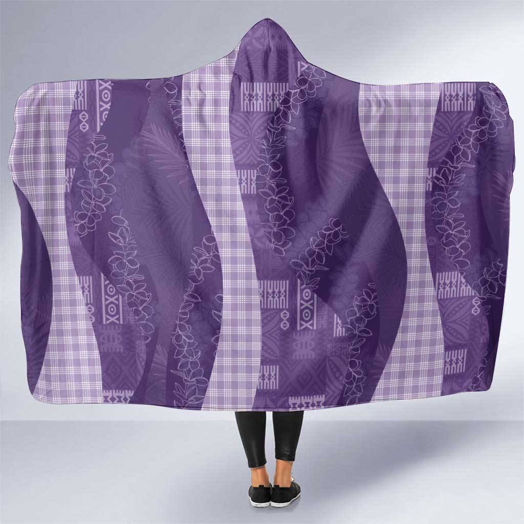 Polynesian Tribal Pattern Patchwork Picturesque Hooded Blanket Deep Violet LT7 One Size Violet - Polynesian Pride