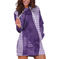 Polynesian Tribal Pattern Patchwork Picturesque Hoodie Dress Deep Violet LT7 Violet - Polynesian Pride