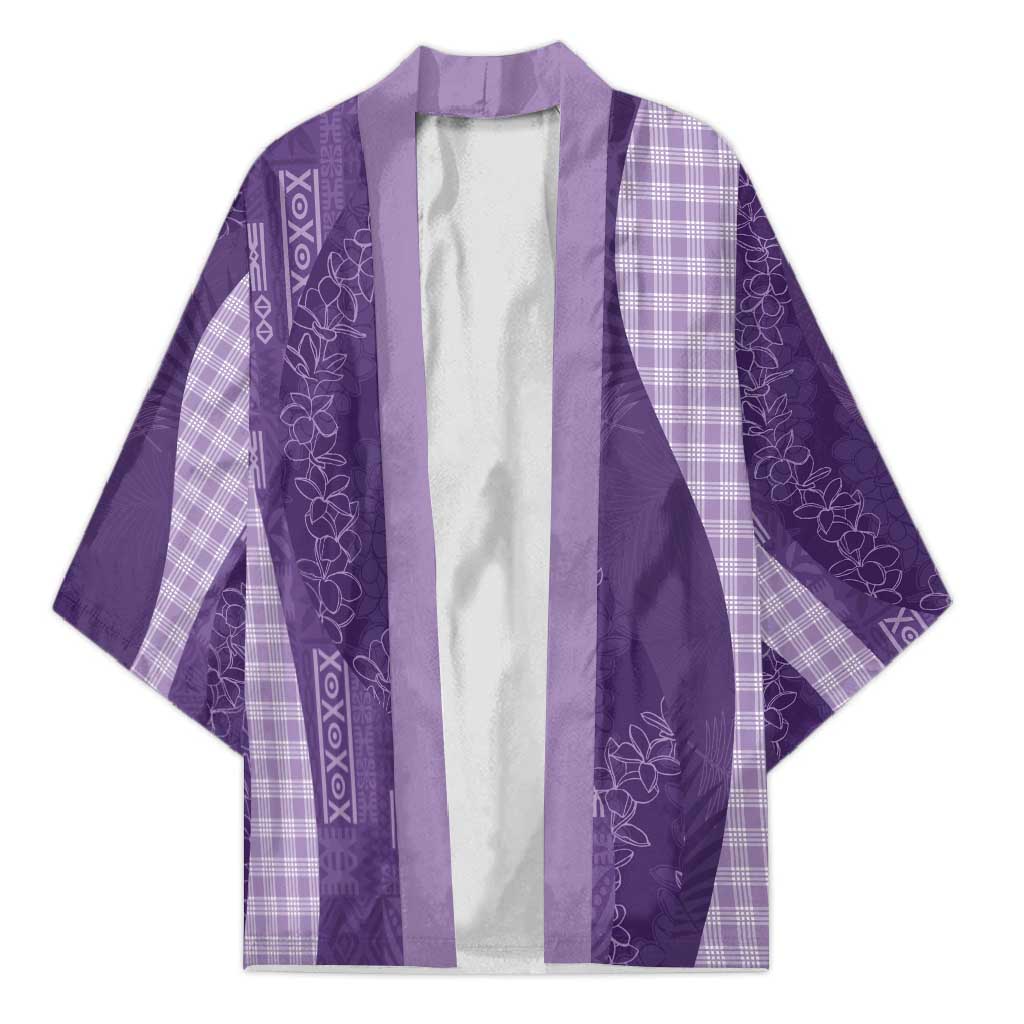 Polynesian Tribal Pattern Patchwork Picturesque Kimono Deep Violet LT7 Unisex Violet - Polynesian Pride
