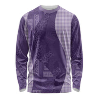 Polynesian Tribal Pattern Patchwork Picturesque Long Sleeve Shirt Deep Violet LT7 Unisex Violet - Polynesian Pride