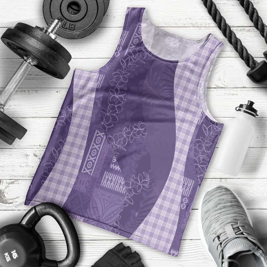 Polynesian Tribal Pattern Patchwork Picturesque Men Tank Top Deep Violet LT7 - Polynesian Pride