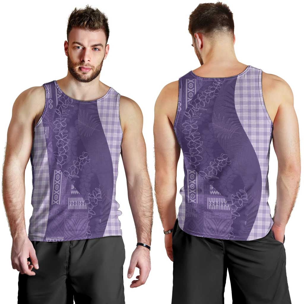 Polynesian Tribal Pattern Patchwork Picturesque Men Tank Top Deep Violet LT7 - Polynesian Pride