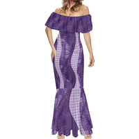 Polynesian Tribal Pattern Patchwork Picturesque Mermaid Dress Deep Violet LT7 - Polynesian Pride