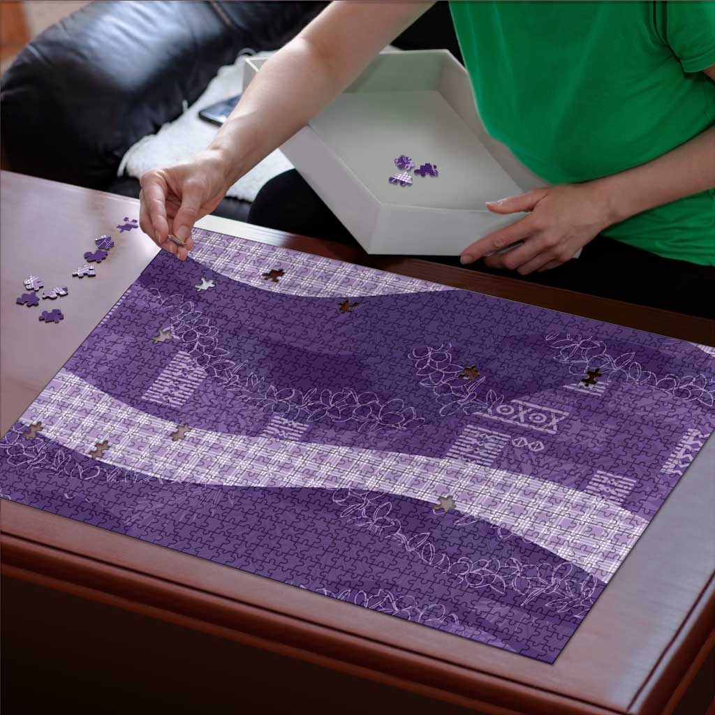 Polynesian Tribal Pattern Patchwork Picturesque Puzzle Deep Violet LT7 - Polynesian Pride