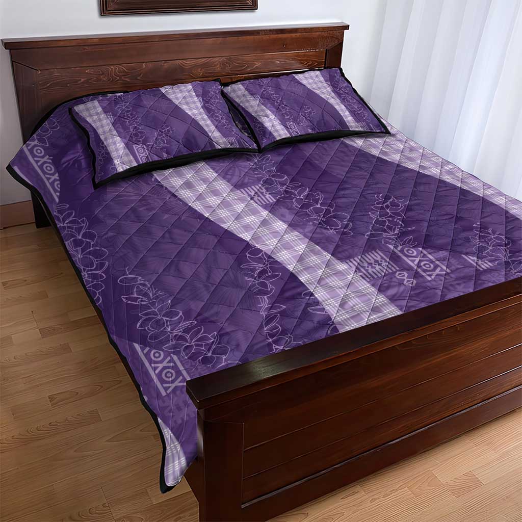 Polynesian Tribal Pattern Patchwork Picturesque Quilt Bed Set Deep Violet LT7 - Polynesian Pride