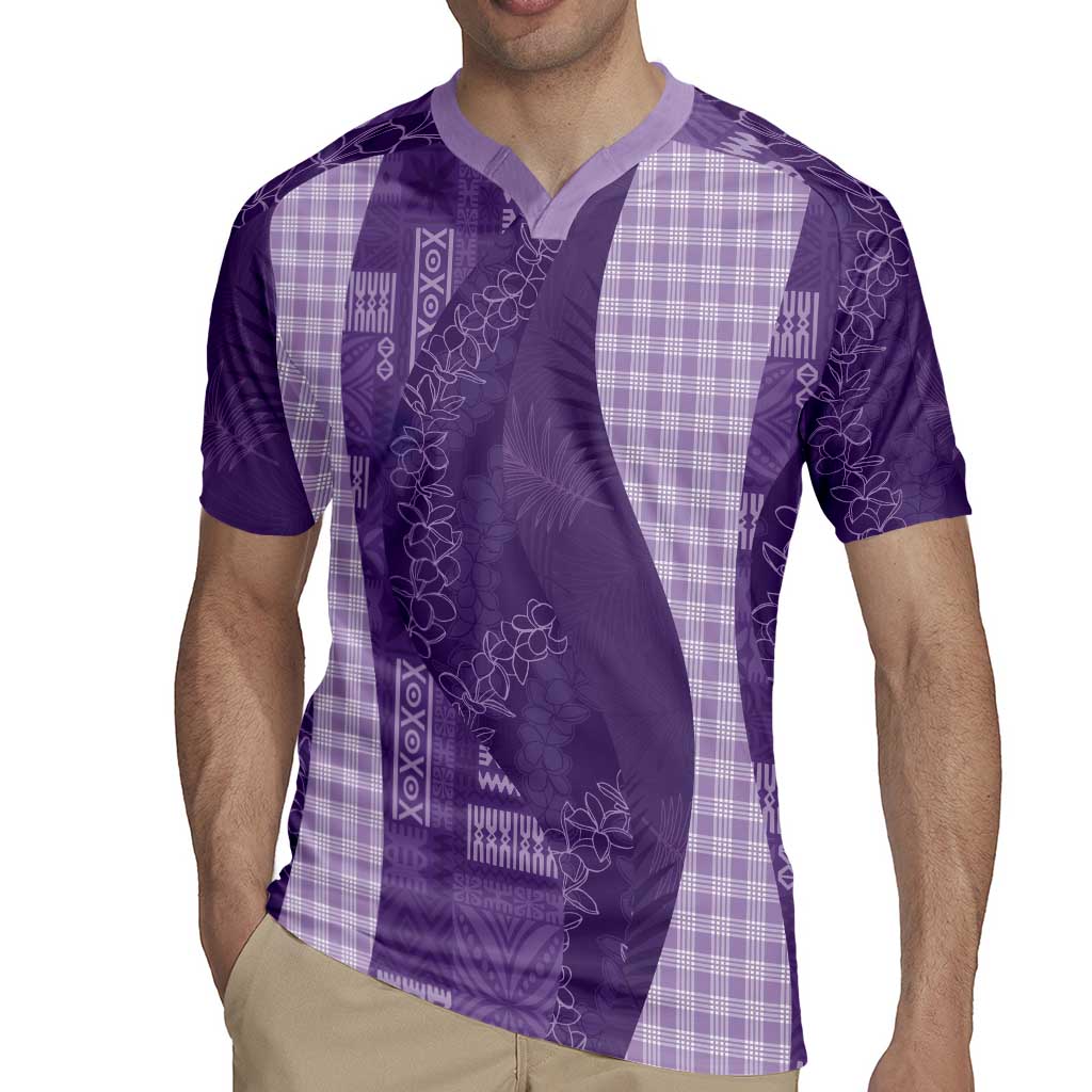Polynesian Tribal Pattern Patchwork Picturesque Rugby Jersey Deep Violet LT7 - Polynesian Pride