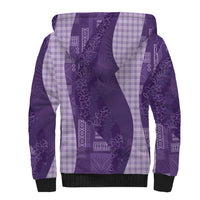 Polynesian Tribal Pattern Patchwork Picturesque Sherpa Hoodie Deep Violet LT7 - Polynesian Pride