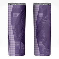 Polynesian Tribal Pattern Patchwork Picturesque Skinny Tumbler Deep Violet LT7 Violet - Polynesian Pride