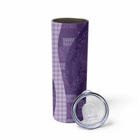 Polynesian Tribal Pattern Patchwork Picturesque Skinny Tumbler Deep Violet LT7 - Polynesian Pride
