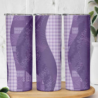 Polynesian Tribal Pattern Patchwork Picturesque Skinny Tumbler Deep Violet LT7 - Polynesian Pride