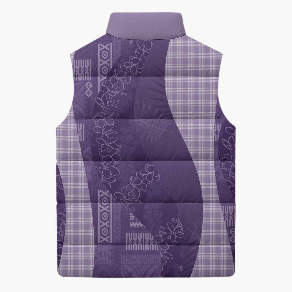 Polynesian Tribal Pattern Patchwork Picturesque Sleeveless Puffer Jacket Deep Violet LT7 - Polynesian Pride