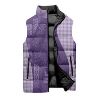 Polynesian Tribal Pattern Patchwork Picturesque Sleeveless Puffer Jacket Deep Violet LT7 - Polynesian Pride