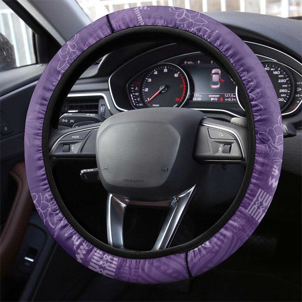 Polynesian Tribal Pattern Patchwork Picturesque Steering Wheel Cover Deep Violet LT7 - Polynesian Pride