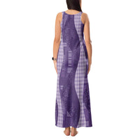 Polynesian Tribal Pattern Patchwork Picturesque Tank Maxi Dress Deep Violet LT7 - Polynesian Pride