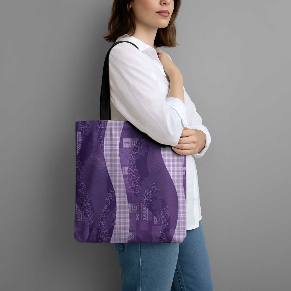 Polynesian Tribal Pattern Patchwork Picturesque Tote Bag Deep Violet LT7 - Polynesian Pride