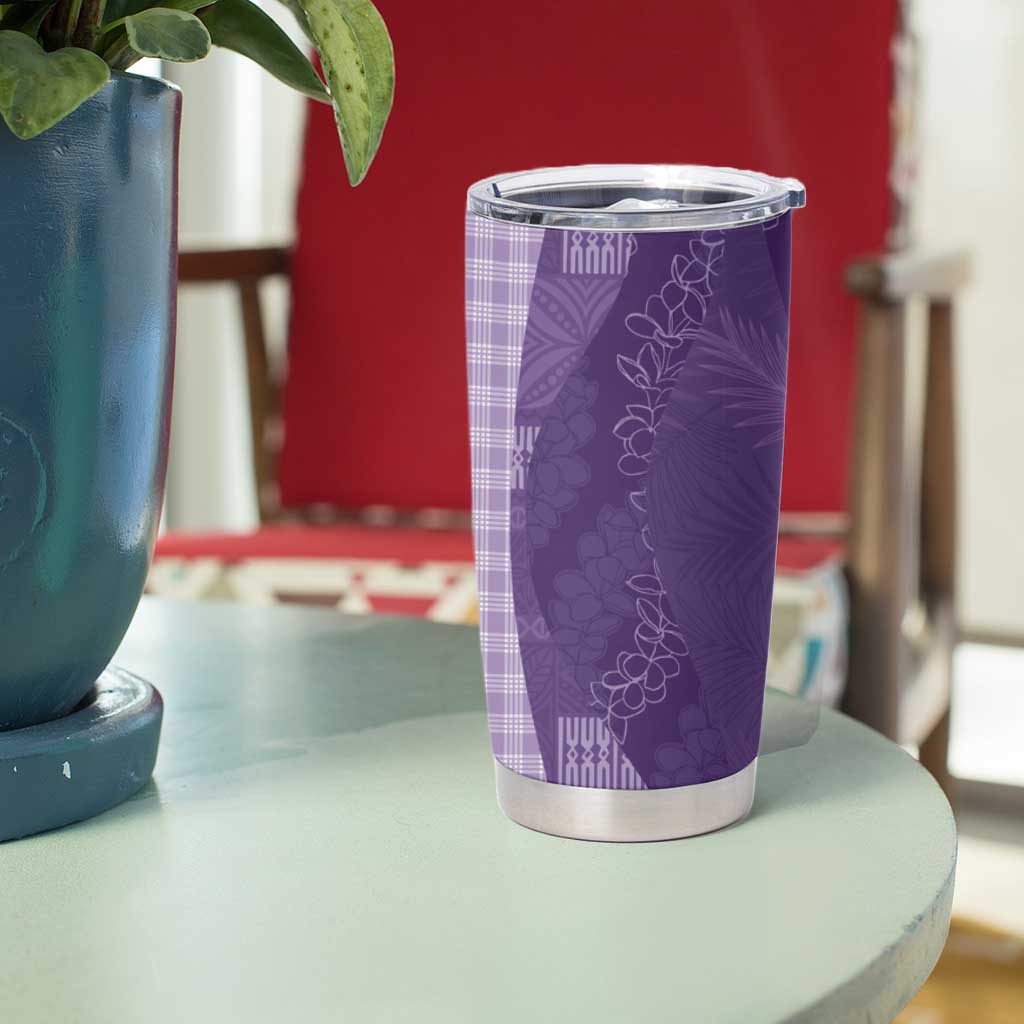 Polynesian Tribal Pattern Patchwork Picturesque Tumbler Cup Deep Violet LT7 - Polynesian Pride
