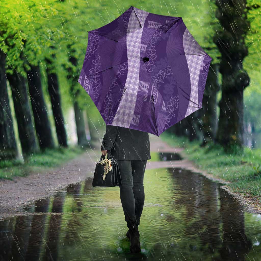 Polynesian Tribal Pattern Patchwork Picturesque Umbrella Deep Violet LT7 - Polynesian Pride