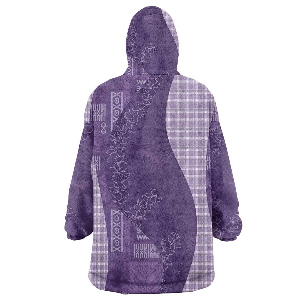 Polynesian Tribal Pattern Patchwork Picturesque Wearable Blanket Hoodie Deep Violet LT7 - Polynesian Pride