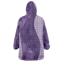 Polynesian Tribal Pattern Patchwork Picturesque Wearable Blanket Hoodie Deep Violet LT7 - Polynesian Pride
