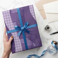 Polynesian Tribal Pattern Patchwork Picturesque Wrapping Paper Deep Violet LT7 - Polynesian Pride