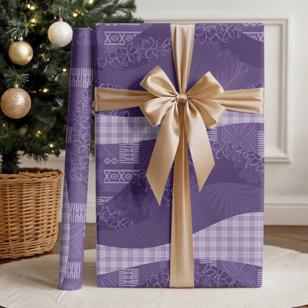 Polynesian Tribal Pattern Patchwork Picturesque Wrapping Paper Deep Violet LT7 - Polynesian Pride