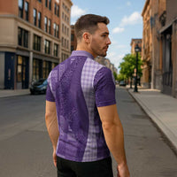 Polynesian Tribal Pattern Patchwork Picturesque Zipper Polo Shirt Deep Violet LT7 - Polynesian Pride