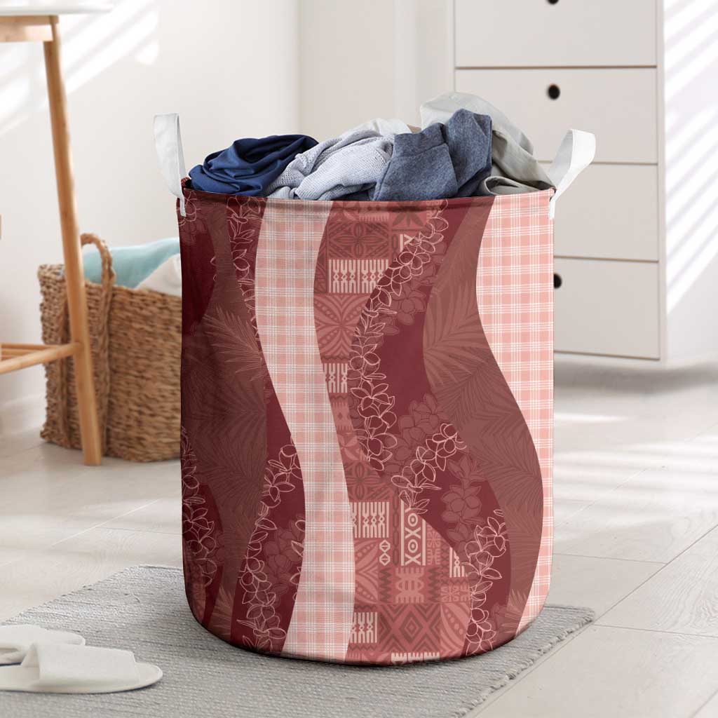 Polynesian Tribal Pattern Patchwork Picturesque Laundry Basket Crimson LT7 Crimson - Polynesian Pride