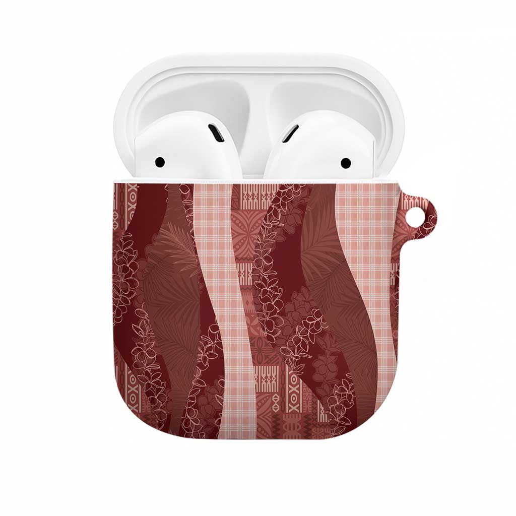 Polynesian Tribal Pattern Patchwork Picturesque AirPods Case Crimson LT7 Crimson - Polynesian Pride