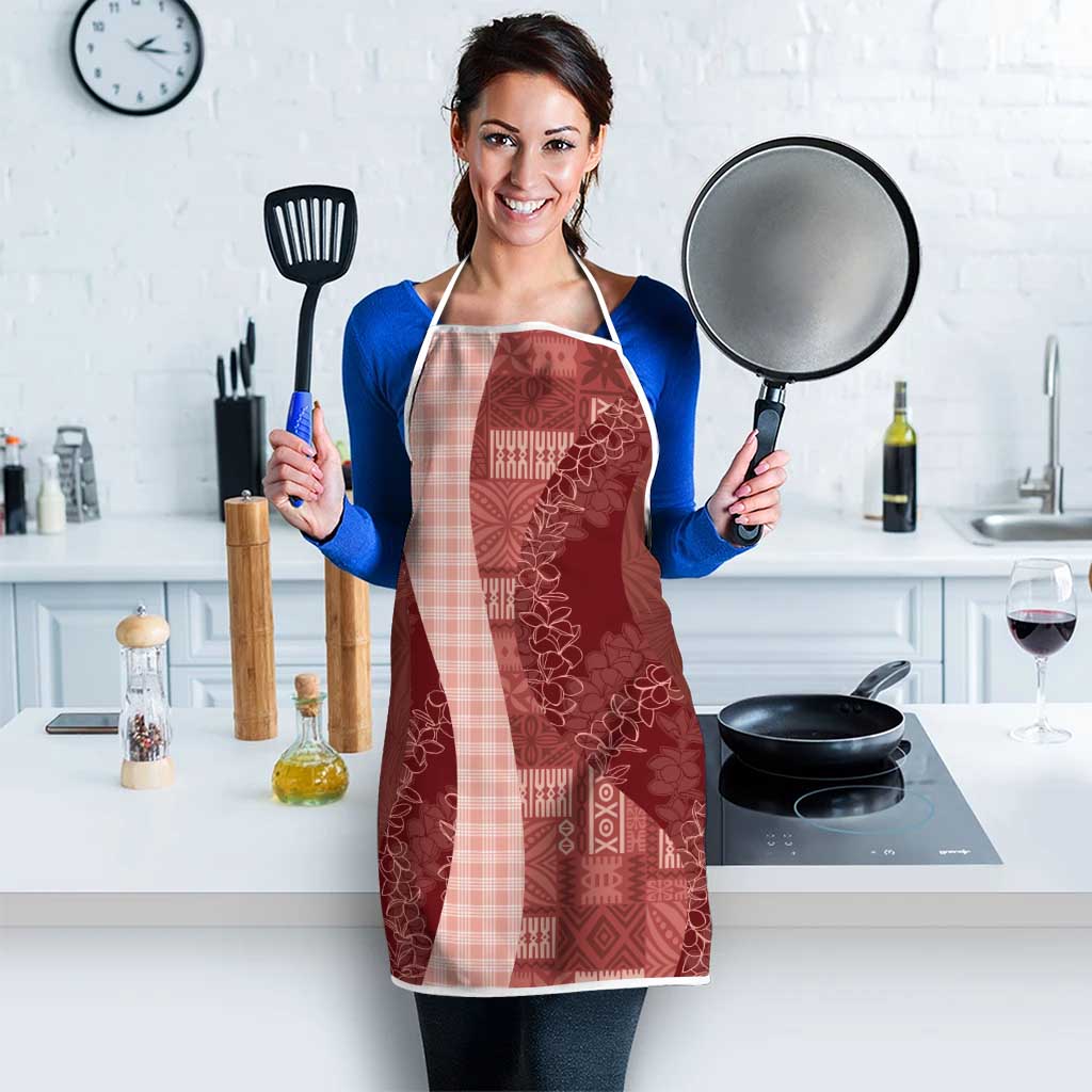 Polynesian Tribal Pattern Patchwork Picturesque Apron Crimson LT7 - Polynesian Pride