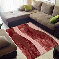 Polynesian Tribal Pattern Patchwork Picturesque Area Rug Crimson LT7 - Polynesian Pride
