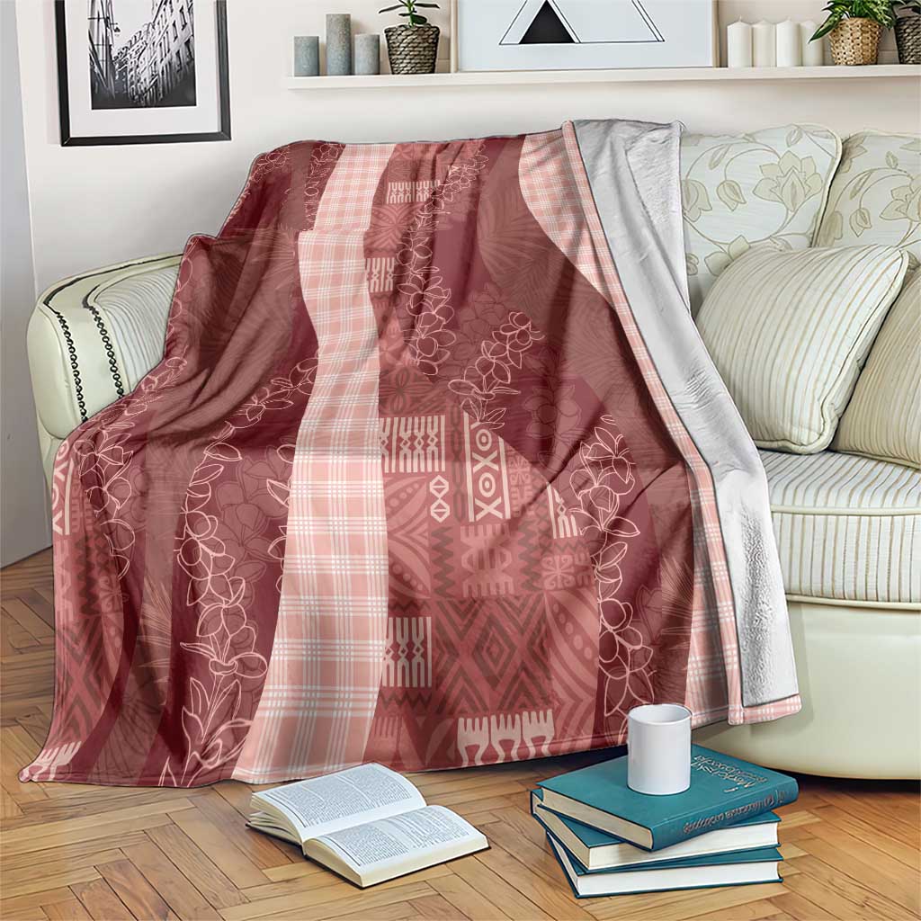 Polynesian Tribal Pattern Patchwork Picturesque Blanket Crimson LT7 Crimson - Polynesian Pride