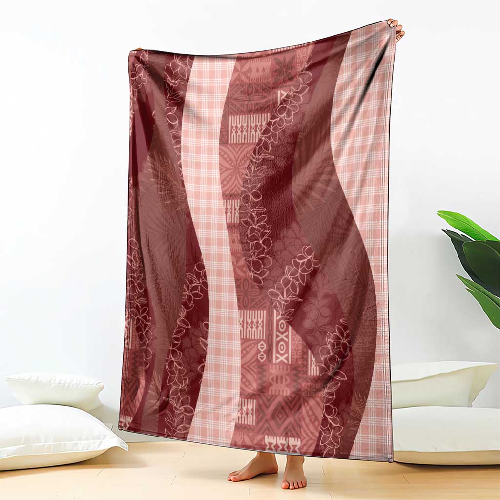 Polynesian Tribal Pattern Patchwork Picturesque Blanket Crimson LT7 - Polynesian Pride
