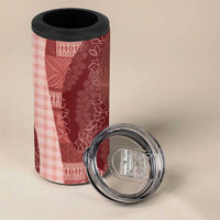 Polynesian Tribal Pattern Patchwork Picturesque 4 in 1 Can Cooler Tumbler Crimson LT7 - Polynesian Pride