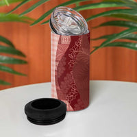 Polynesian Tribal Pattern Patchwork Picturesque 4 in 1 Can Cooler Tumbler Crimson LT7 - Polynesian Pride