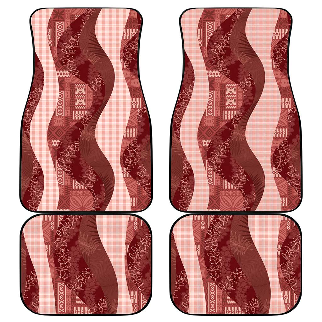 Polynesian Tribal Pattern Patchwork Picturesque Car Mats Crimson LT7 - Polynesian Pride